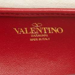 Pre Owned Valentino White Quilted Leather Rockstud Spike Top Handle Bag