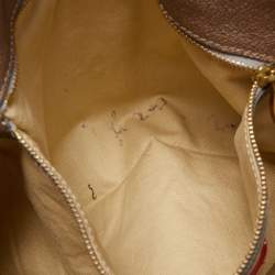 Pre Owned Valentino Metallic Beige Leather Urban Lace Satchel