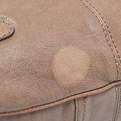 Pre Owned Valentino Metallic Beige Leather Urban Lace Satchel