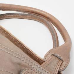 Pre Owned Valentino Metallic Beige Leather Urban Lace Satchel