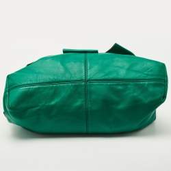 Pre Owned Valentino Green Leather Petale Hobo