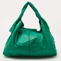 Pre Owned Valentino Green Leather Petale Hobo