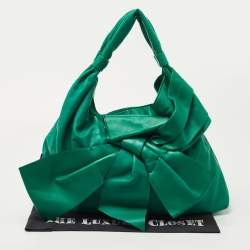 Pre Owned Valentino Green Leather Petale Hobo
