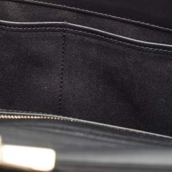 Pre Owned Valentino Black Leather Medium Glam Lock Chain Shoulder Bag