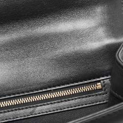 Pre Owned Valentino Black Leather Medium Glam Lock Chain Shoulder Bag