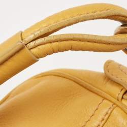 Pre Owned Valentino Mustard Leather Crystals Embellished VLogo Hobo 