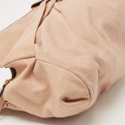 Pre Owned Valentino Beige Leather Bow Detail Shoulder Bag