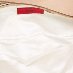 Pre Owned Valentino Beige Leather Bow Detail Shoulder Bag