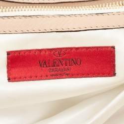 Pre Owned Valentino Beige Leather Bow Detail Shoulder Bag