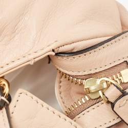 Pre Owned Valentino Beige Leather Bow Detail Shoulder Bag