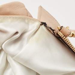 Pre Owned Valentino Beige Leather Bow Detail Shoulder Bag