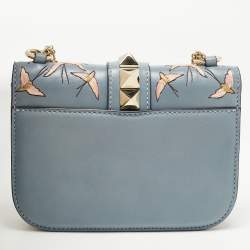 Pre Owned Valentino Multicolor Leather Small Floral Embellished Rockstud Glam Lock Flap Bag