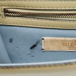Pre Owned Valentino Multicolor Leather Small Floral Embellished Rockstud Glam Lock Flap Bag