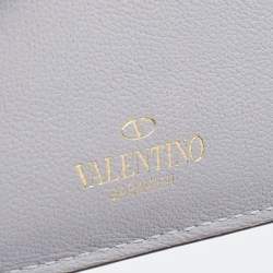 مملوكة مسبقًا حامل بطاقات فالنتينو جلد وردي فاتح مرصع روكستد 