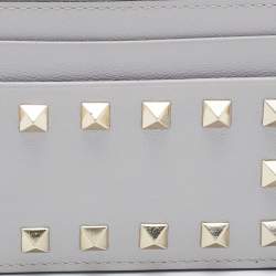 مملوكة مسبقًا حامل بطاقات فالنتينو جلد وردي فاتح مرصع روكستد 