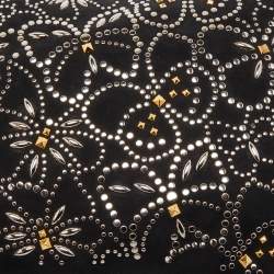 Pre Owned Valentino Black Suede Large Rockstud Embellished Wristlet Pouch