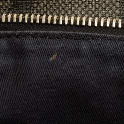 Pre Owned Valentino Black/Dark Grey Lace Effect Coated Canvas Satchel