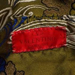 Pre Owned Valentino Green/Black Python VLogo Flap Hobo