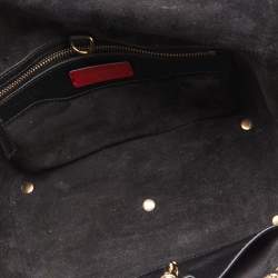 Pre Owned Valentino Black Leather Small Demilune Flap Satchel