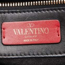 Pre Owned Valentino Black Leather Small Demilune Flap Satchel