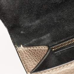 Pre Owned Valentino Metallic Gold Leather Rockstud Medium Glam Lock Flap Bag