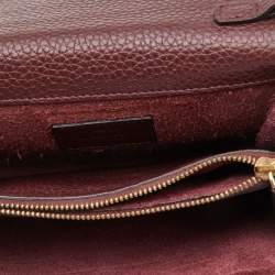 Pre Owned Valentino Burgundy Leather Rockstud Flap Chain Clutch