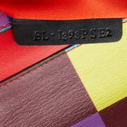 Pre Owned Valentino Multicolor Leather Medium Rockstud Glam Lock Flap Bag