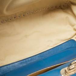 Pre Owned Valentino Blue Leather Rockstud Trapeze Tote