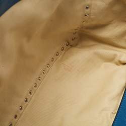 Pre Owned Valentino Blue Leather Rockstud Trapeze Tote
