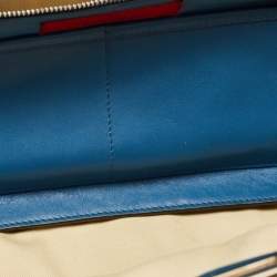 Pre Owned Valentino Blue Leather Rockstud Trapeze Tote
