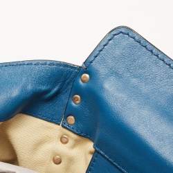Pre Owned Valentino Blue Leather Rockstud Trapeze Tote