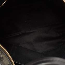Pre Owned Valentino Black/Grey Lace Print Coated Canvas and Leather Logo Satchel