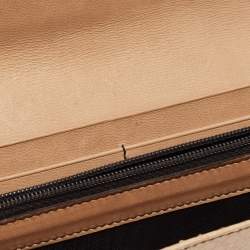 Pre Owned Valentino Beige Watersnake Leather Butterfly Embellished Continental Wallet