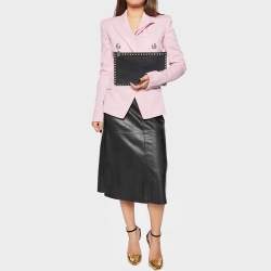 Pre Owned Valentino Black Leather Rockstud Zip Pouch