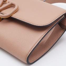 Valentino Beige Leather Small VSling Clutch Bag