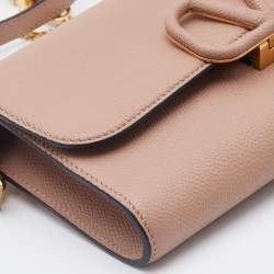Valentino Beige Leather Small VSling Clutch Bag