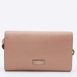 Valentino Beige Leather Small VSling Clutch Bag