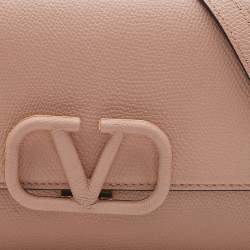 Valentino Beige Leather Small VSling Clutch Bag