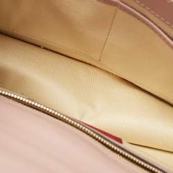 Pre Owned Valentino Pink Leather Medium Rockstud Glam Lock Flap Bag