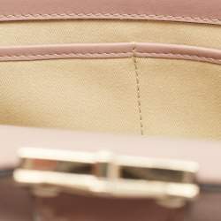 Pre Owned Valentino Pink Leather Medium Rockstud Glam Lock Flap Bag