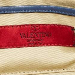 Pre Owned Valentino Blue Leather Rockstud Camera Crossbody Bag