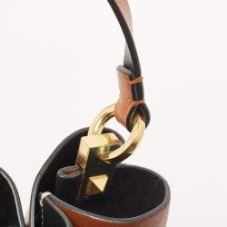 Pre Owned Valentino Brown/Black Leather VLogo Bucket Bag