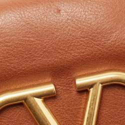 Pre Owned Valentino Brown/Black Leather VLogo Bucket Bag