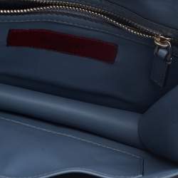 Pre Owned Valentino Blue Leather Small Crystal Embellished Glam Lock Rockstud Shoulder Bag