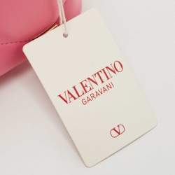 Valentino Pink Quilted Leather Small Roman Stud Top Handle Bag