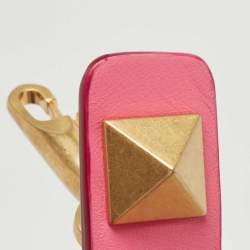 Valentino Pink Quilted Leather Small Roman Stud Top Handle Bag