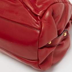 Pre Owned Valentino Red Leather Rose Frame Satchel