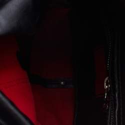 Pre Owned Valentino Black Patent Leather and Coated Canvas Catch Hobo
