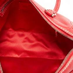 Pre Owned Valentino Red Leather Front Pocket Satchel