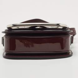 Pre Owned Valentino Burgundy Small Patent Leather Supervee Crossbody Bag